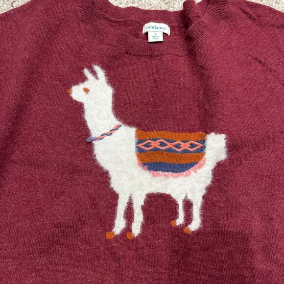 Sundance Laid Back Llama Sweater Sz S Burgundy Wool Blend Fall Casual Preppy - Picture 2 of 7
